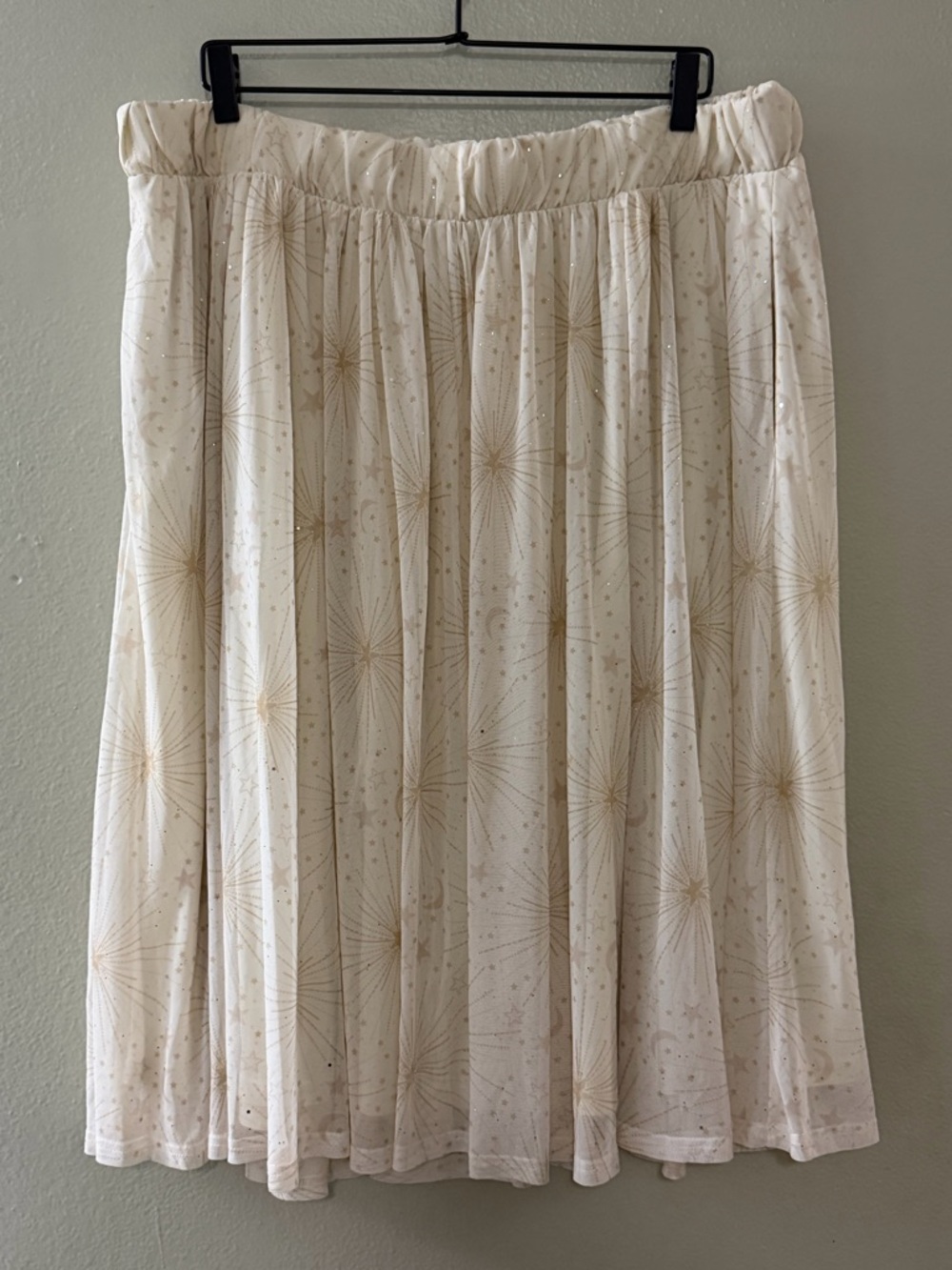 Torrid Ivory Gold Celestial Star Moon Mesh Midi Skirt Size 2 / 2X
